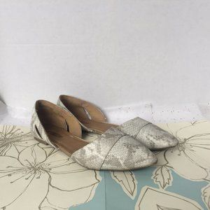 Seychelles Cello Taupe White D'orsay Flats  9 Wide